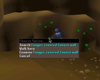 Fungus covered cavern wall - Jungle Potion OSRS