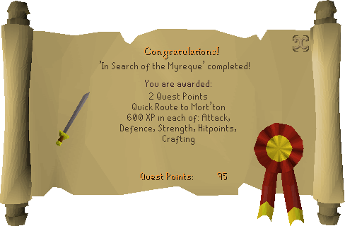 In Search of the Myreque reward scroll