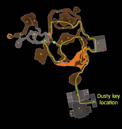 dusty key location OSRS